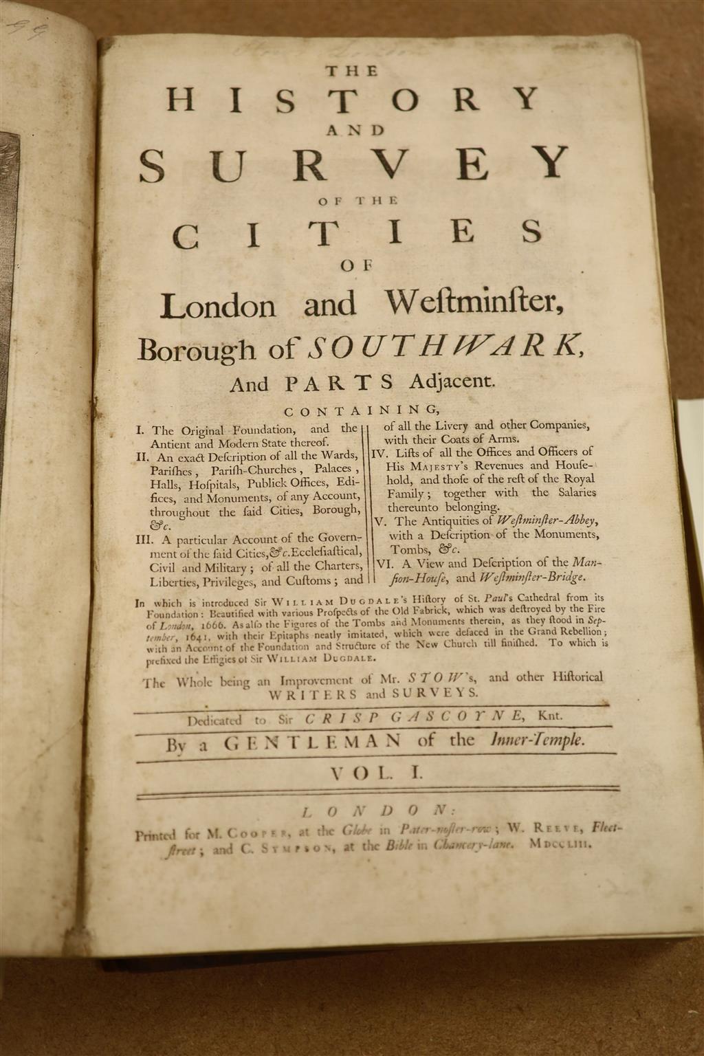 Mottley, J., The history and survey of the cities of London and Westminster, borough of Southwark and parts adjacent, London, M.Cooper,